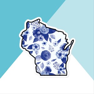 Wisconsin Aquarell Blumen Vinyl Aufkleber
