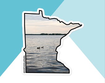 Minnesota Loons on the Lake Vinyl Sticker