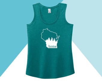 Wisconsin Home Pine Trees Women's Racerback Tank