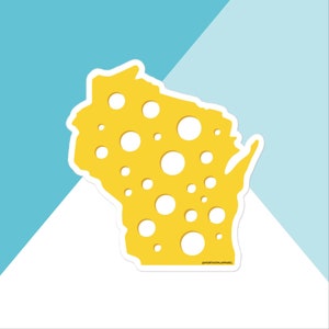 Pegatina de vinilo con queso de Wisconsin