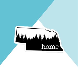 Nebraska Home Pine Trees Vinyl Sticker