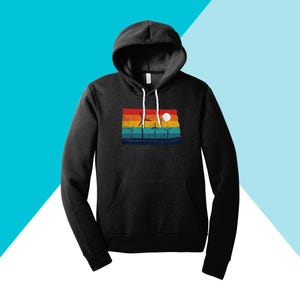 North Dakota Rural Retro Windmill Sunset Unisex Hoodie Sweatshirt