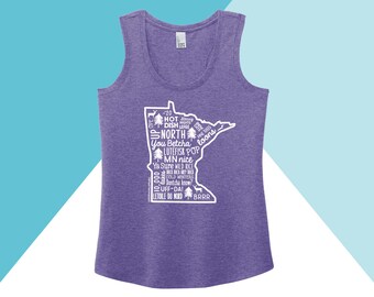 Minnesota Phrase Saying Women's Racerback Tank