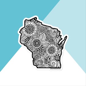 Wisconsin Floral Mandala Vinyl Sticker