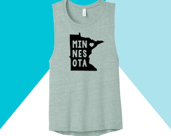 Minnesota Heart State Shape Women's Muscle Tank