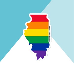 Illinois Pride Rainbow LGBTQIA+ Vinyl Sticker