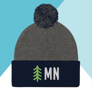 Minnesota Trees Pom-Pom Beanie Hat