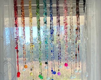 Prism Rain — Handmade Sun Catcher | Crystal Light Catcher | Rainbow Window Hanging | Light & Color Art