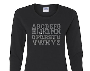 Custom Rhinestone Long Sleeve Shirt: Personalized Bling Tee
