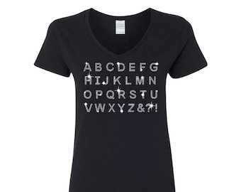 Custom Rhinestone V-Neck Shirt: Personalized Bling Tee