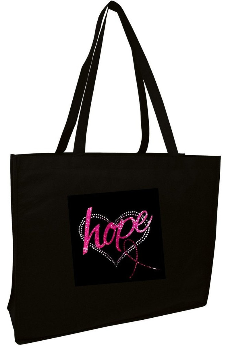 Hope Canvas Tote Bag Rhinestone Bag Motivational Gift Etsy