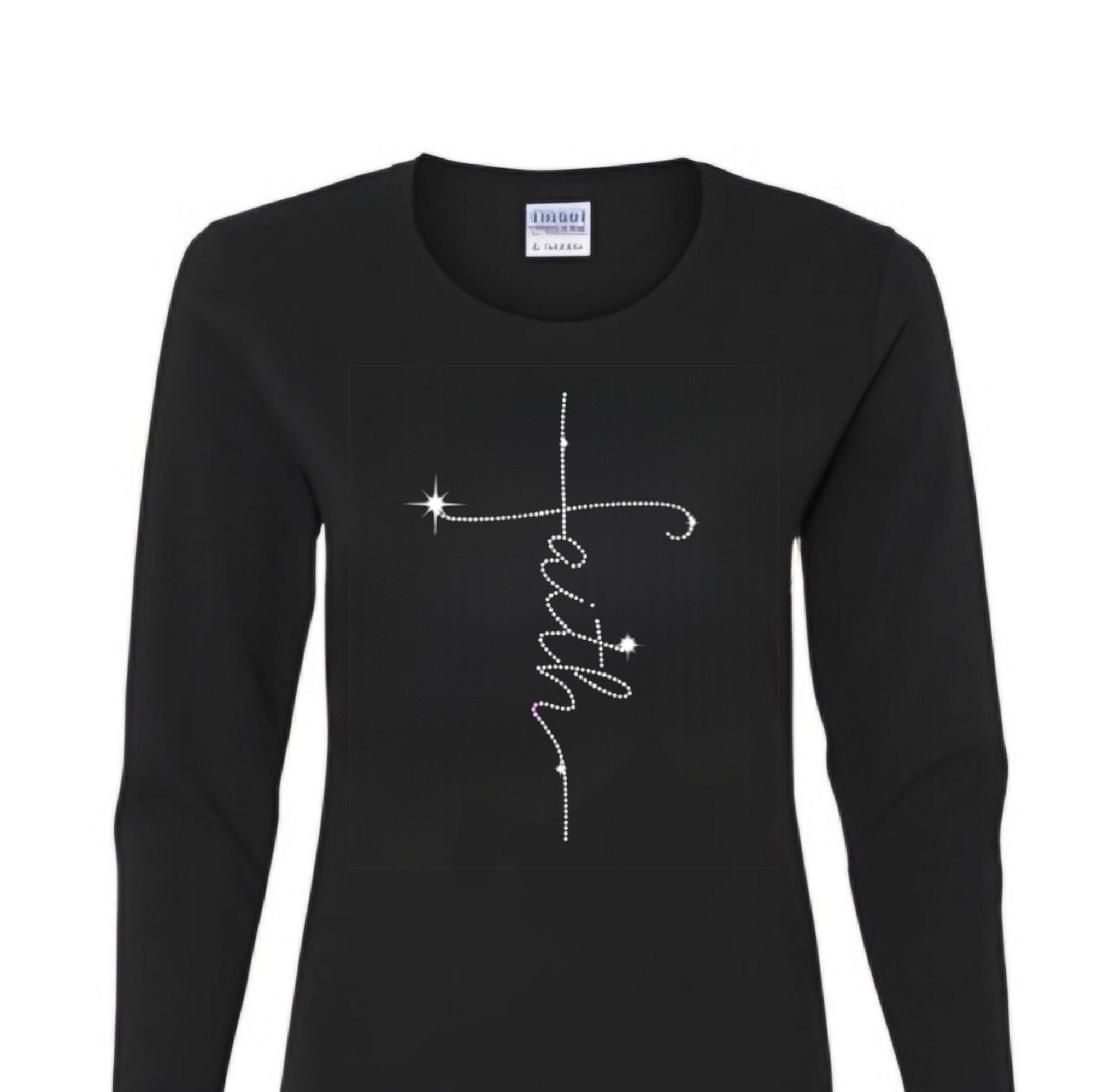 Rhinestone Shirt Faith T Shirt Bedazzled T Shirt Bling Gift Religious ...
