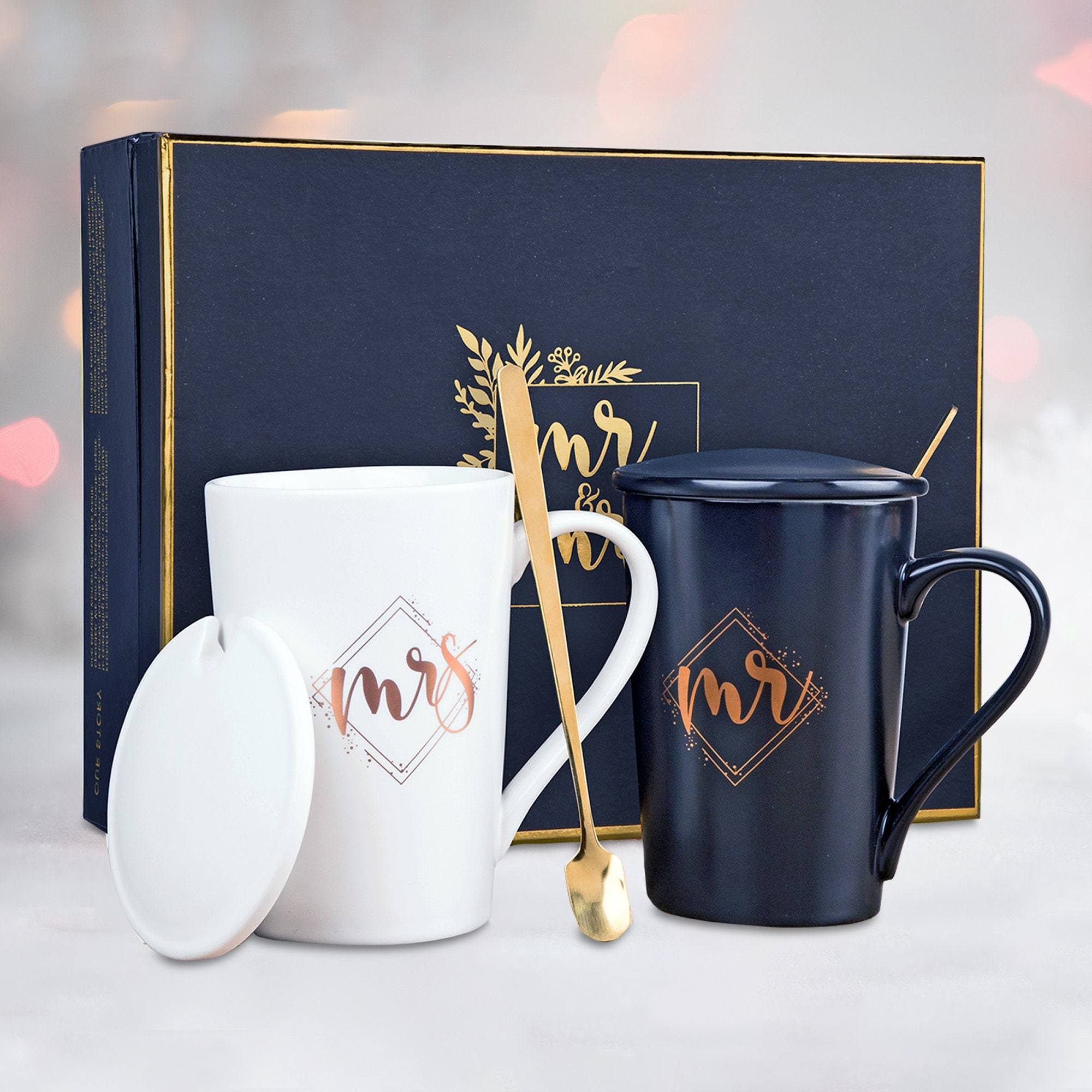 Mr & Mrs Coffee Mugs 2024, Novelty Funny Wedding Gifts Set of 2, Engagement  Gift for Bride Groom His Hers Couples Wife Husband Newlyweds, Prospective