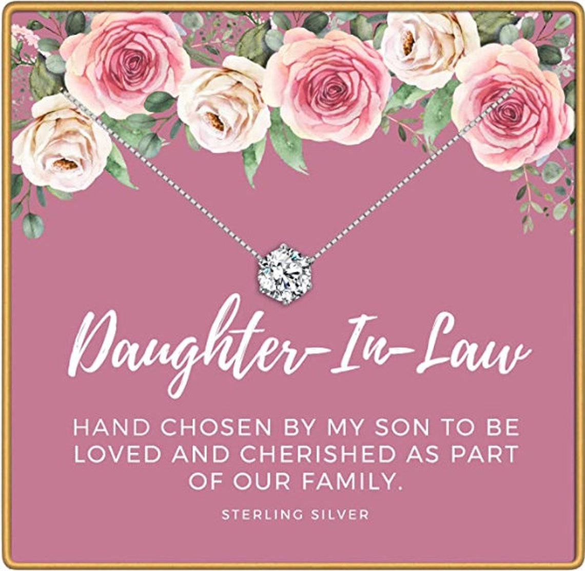 Daughter in Law Necklace 925 Sterling Silver Daughter in Law Etsy New