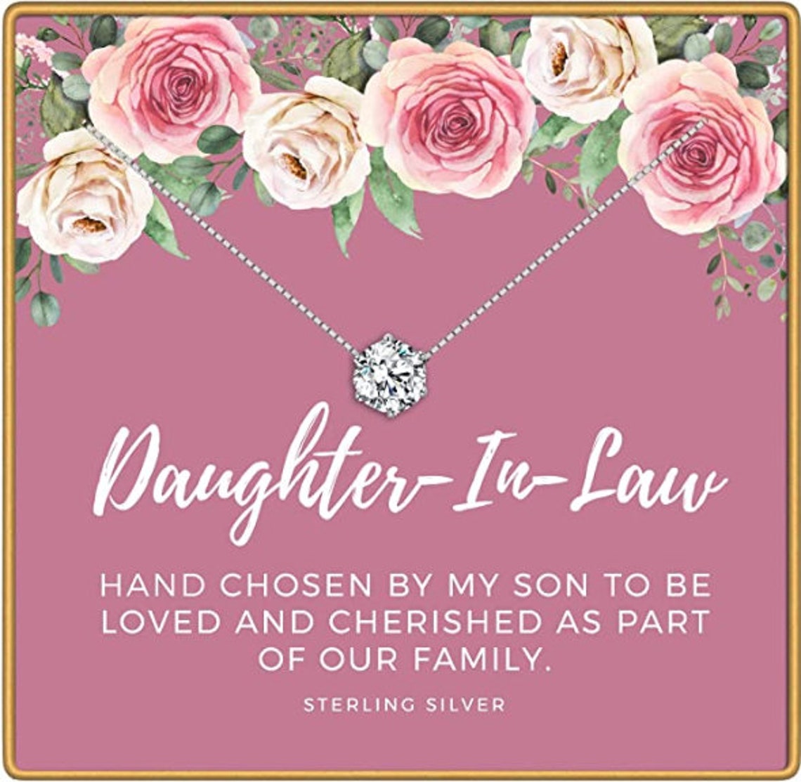 Daughter in Law Necklace 925 Sterling Silver Daughter in Law Etsy New