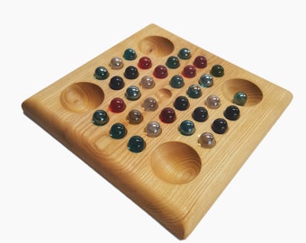 Solitär Madera, Brettspiel Solitär, Montessori,