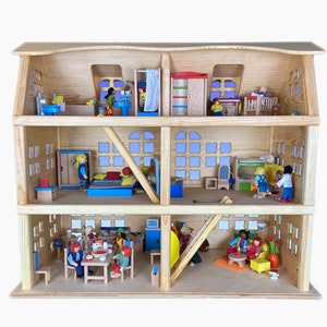 Puppenhaus Madera, Holz Puppenhaus im Montessori,Massivholz Puppenhaus Bild 5