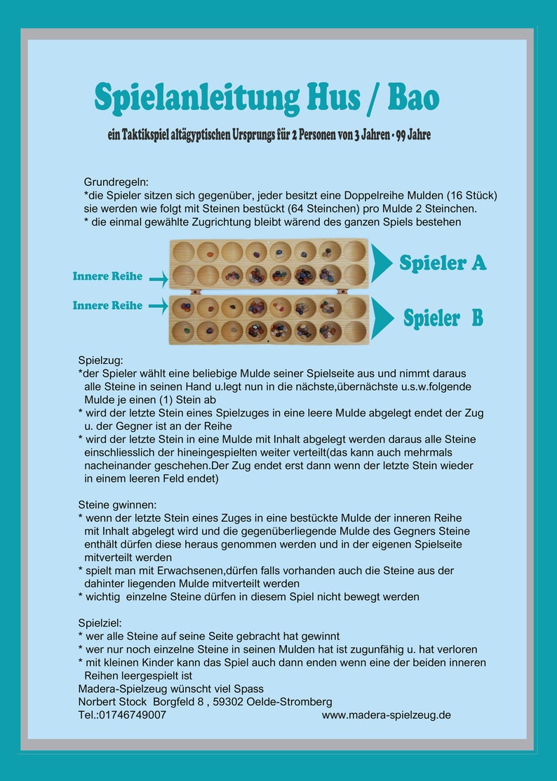 Hus ,Steinchenspiel,Hus/Bao Brettspiel,EdelSteinchenspiel, Made in Germany ,African Tactical Game,Montessori, image 7