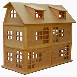 Puppenhaus Madera, Holz Puppenhaus im Montessori,Massivholz Puppenhaus