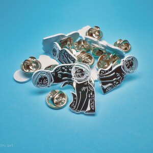 Space cat enamel pin Cosmic Cat Enamel Pin Black cat pin Animal pin Cat lapel pin Celestial cat cute pin Galaxy night cat pin