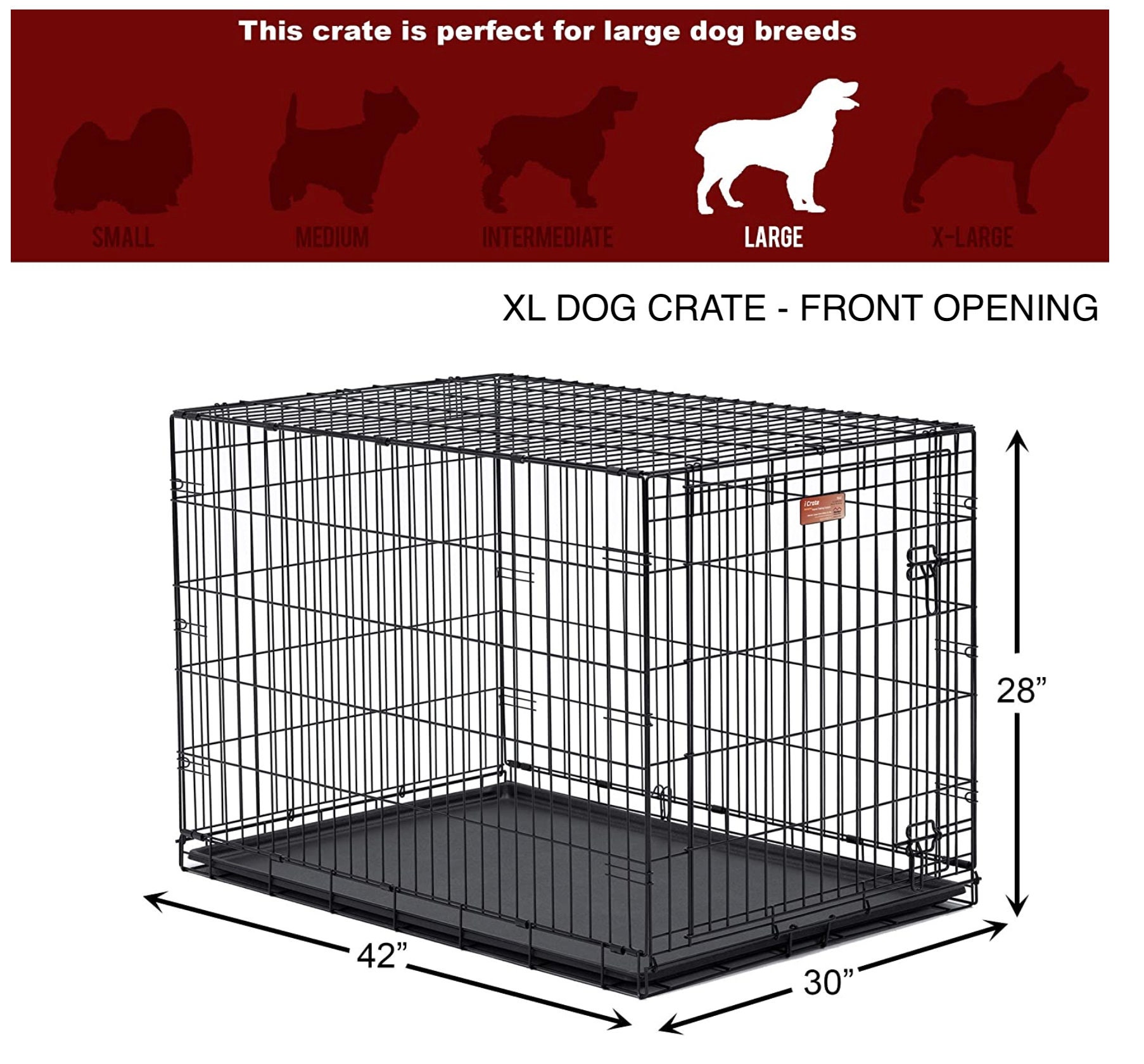 Large dog crate 42x28x30 cheap
