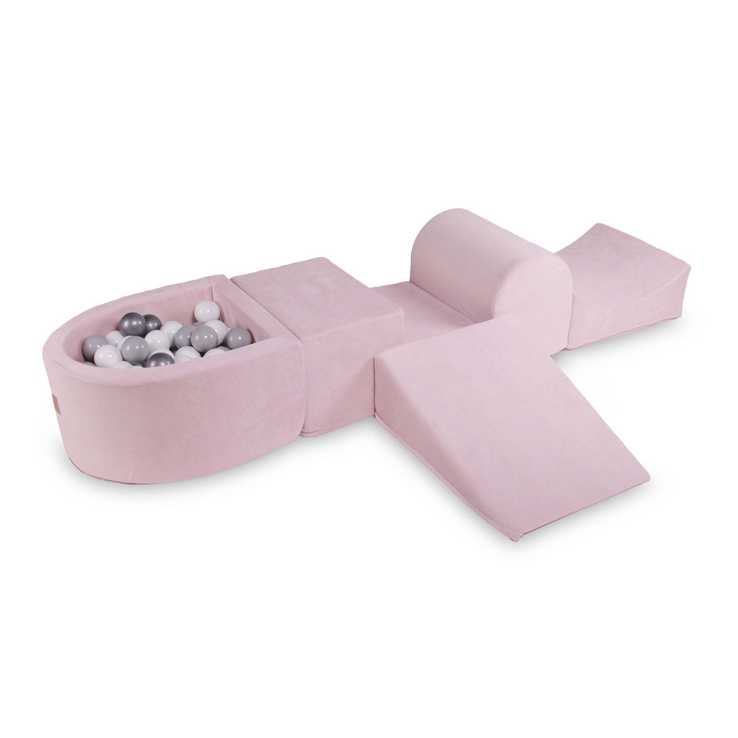 Foam Playset With Ball Pit Pink 100 Balls Light Gray Pit Etsy
