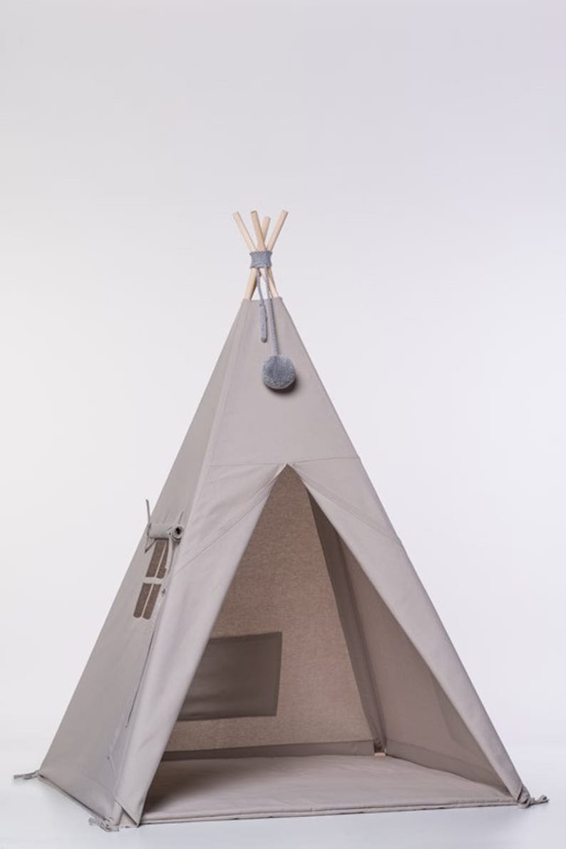 Teepee tent for children Tipi for kids Play Tent Tipi tent for kids Tipi tent Tipi plain Teepee tent Tipi Big Teepee Plain Gray