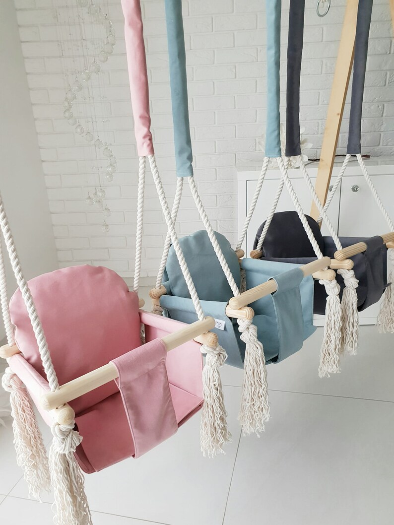 Gray Bunny Design Baby Swing Outdoor Indoor Swing Toddler Etsy