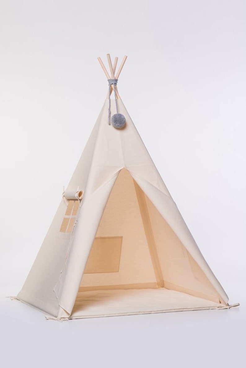 Teepee tent for children Play Tent Tipi for kids Tipi plain Teepee tent Tipi tent for kids Tipi tent Tipi Big Teepee Plain Natural