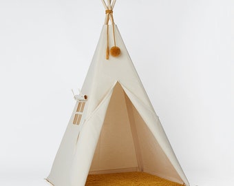 Teepee tent for children Play Tent Tipi for kids Tipi plain Teepee tent Tipi tent for kids Tipi tent Tipi Big Teepee Plain Natural