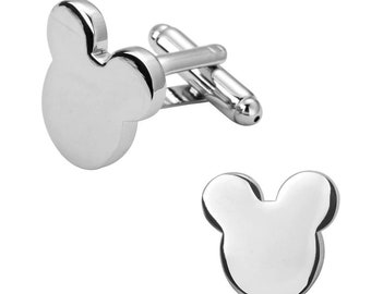 MIckey Mouse Cufflinks, Disney, Mouse Ear, Wedding Anniversary Birthday Gift