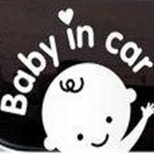 Naklejka Baby On Board, naklejka Baby in Car, naklejka Baby on board car, słodka naklejka Baby, naklejka na zderzak, niemowlę, dziecko, dziecko