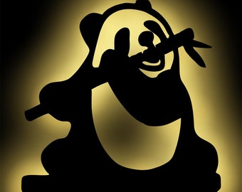 LED Panda Bär Wand Lampe Nachtlicht Kinderzimmer Schlummerlicht personalisiert + Namen I Geschenk für Erwachsene & Kinder I Batteriebetrieb