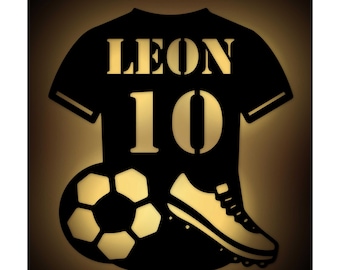 Personlig present till fotbollsspelare, LED DIY-skylt, tränare, fotbollsskylt, fotbollsspelare, män, pojkar, flickor