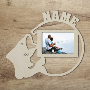 Cadre photo cadeau de pêche personnalisé avec nom I pour anniversaire anniversaire Noël I 10 x 15 cm photos
