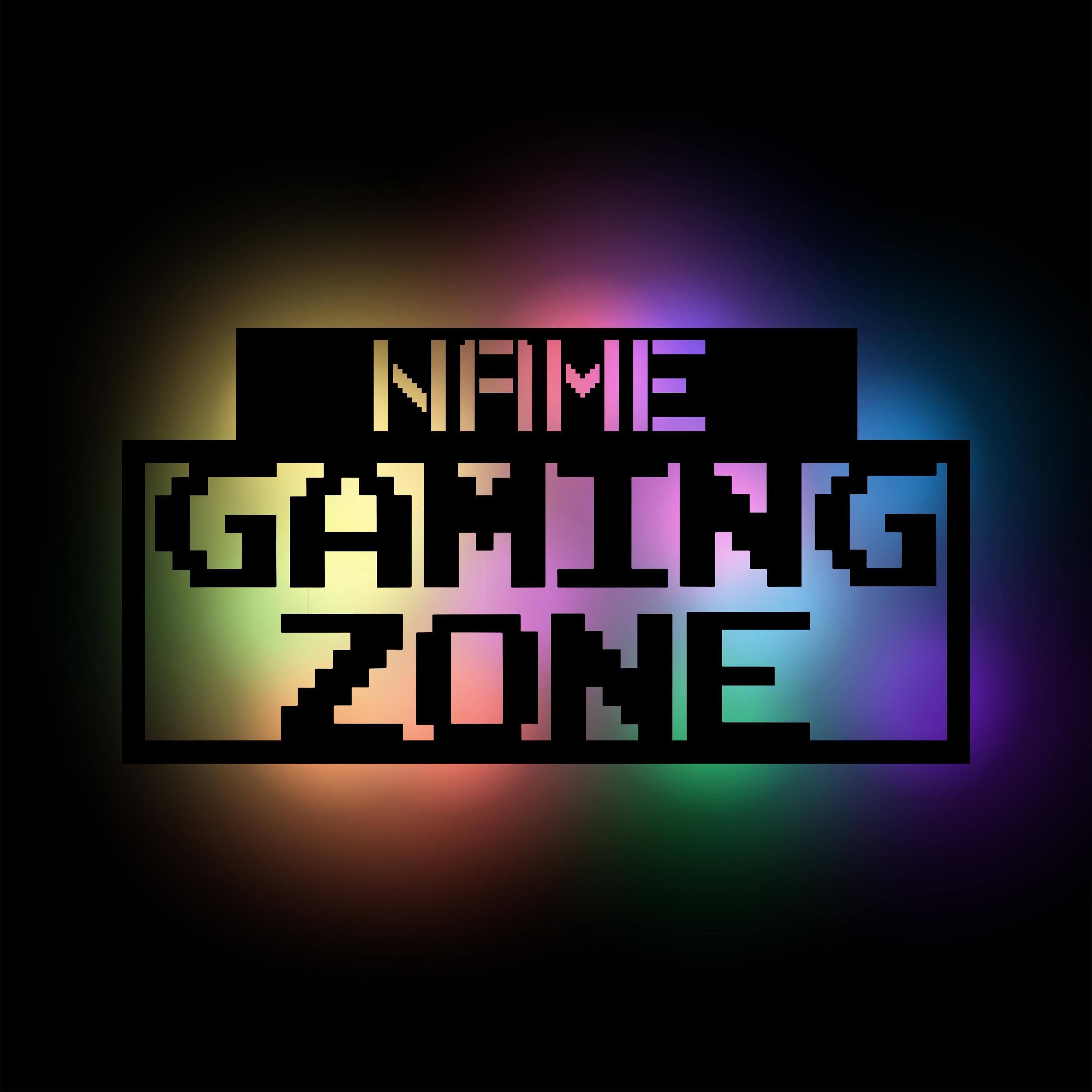 Namofactur Gaming Wandlampe - Farbwechsel, Holz, USB + Fernbedienung - Personalisierbare Deko Für Gamer