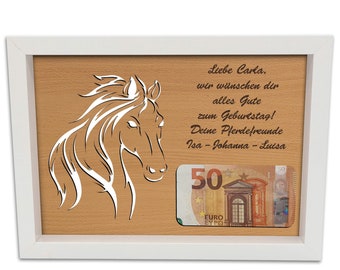 Regalo de dinero del dueño del caballo para cumpleaños I regalos de cumpleaños de caballos I empaque de dinero I regalos amigos de caballos I dinero I personalizado