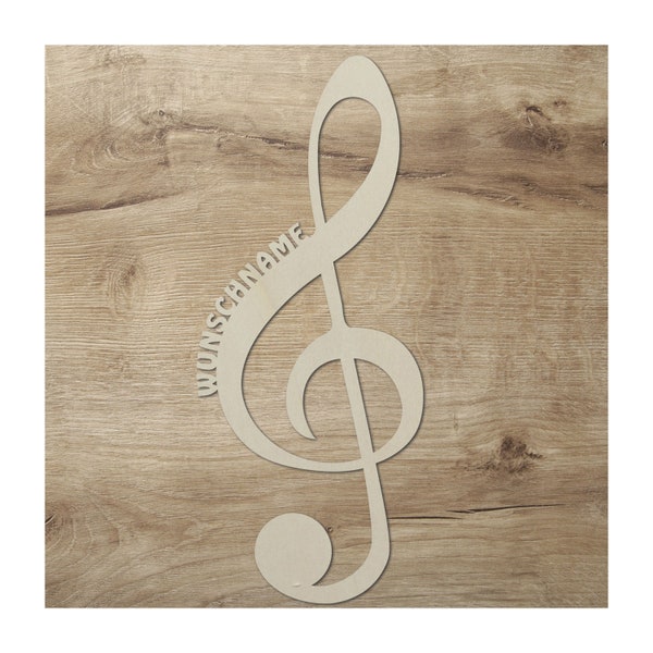 Music Note Name Tag Door Sign Wooden Sign Personalized with Name I Birthday Gift Idea for Musicians I Color Selection I Wall Lamp