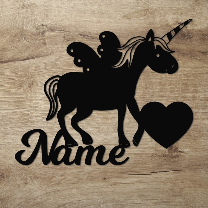 Unicorn Lamp Horse Wall Lamp Slumber Light Night Light Personalized with Name I Wood Gifts for Birth for Girls I Battery Operation image 5