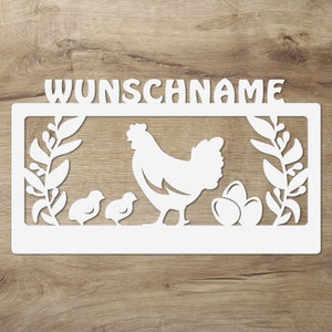 Hühnerfarm Geschenk personalisiert mit Namen I Holz Wand Lampe Geschenkideen Hühnerfreunde Hühner Huhn für Erwachsene & Kinder I Batterie Bild 6
