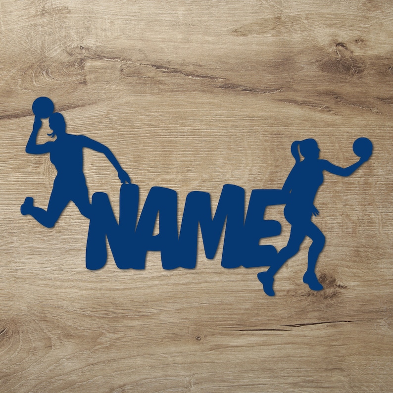 Cadeau décoration handball personnalisé avec prénom I applique en bois idée cadeau anniversaire pour femme fille handballeuse batterie image 4