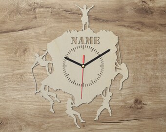 Climbing clock wall decoration personalized with name I gift idea for children & adults I battery operated