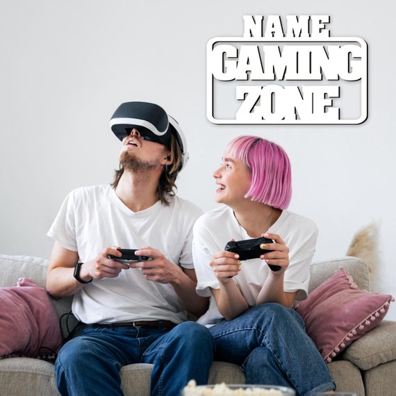 Namofactur Gaming Lampe Mit Farbwechsel – Personalisierbare Wandlampe Aus Holz Für Gamer, Mit USB & Fernbedienung