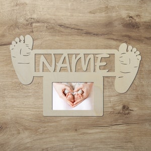 Photo frame for baby photos personalized with name and date of birth for boys for birth baby gifts I 15 x 10 cm photos