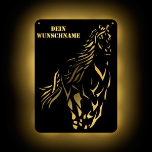 Horse night light personalized with name | Lamp wall decoration night light I wooden gifts gift idea for girls I battery operated