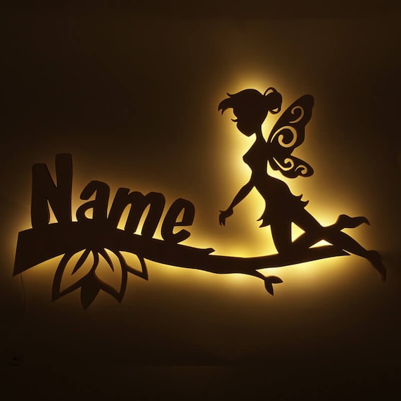 Wald-Fee Deko Wand-Lampe – Personalisiertes Nachtlicht Mit Namen, Batteriebetrieben, Für Kinder & Erwachsene