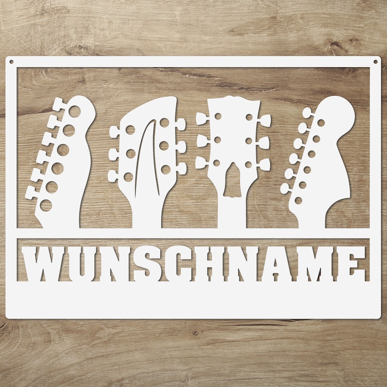 LED guitar wall lamp decoration light personalized with name I gift gift idea for adults & musicians I battery operation image 5