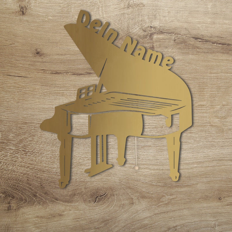 Klavier Piano Geschenke Deko Wand Licht personalisiert mit Namen I Holz Geschenkideen zum Geburtstag für Musiker I Batteriebetrieb Bild 5