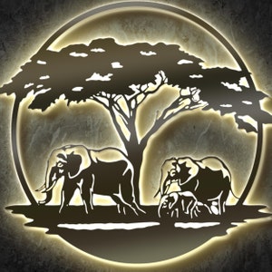 Elephant Decoration Gifts - LED Wall Decoration I Battery