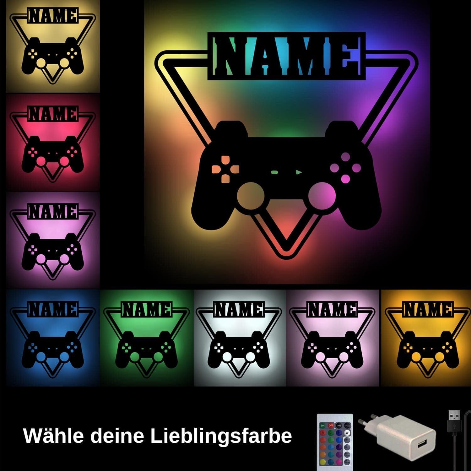 Namofactur LED Dekolicht RGB Farbwechsel Gamer Geschenk